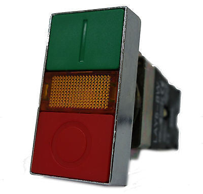 SUNS PBM22-MF-E-P21 22mm LED Two Button Switch Metal Momentary Flush 1NO 1NC - Industrial Direct