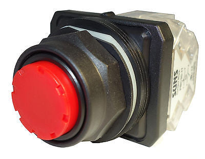 SUNS PB30-EP-R-P13 30mm Red No Guard Pushbutton NO/NC 9001SKR3RH13 9001SKR3RH6 - Industrial Direct