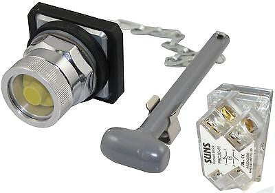 SUNS PBM30-BG-P1 30mm Emergency Break Glass Safety Switch 1NO 1NC 9001K15 - Industrial Direct