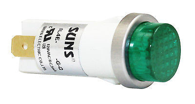 SUNS IL4E-24E-G-Q LED 1/2" Green Indicator Light Raised 24V Solico Ideal 776211 - Industrial Direct