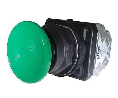 SUNS PB30-MP-G-P13 30mm Green Mushroom Pushbutton NO/NC 9001SKR24GH13 9001SKR24G - Industrial Direct