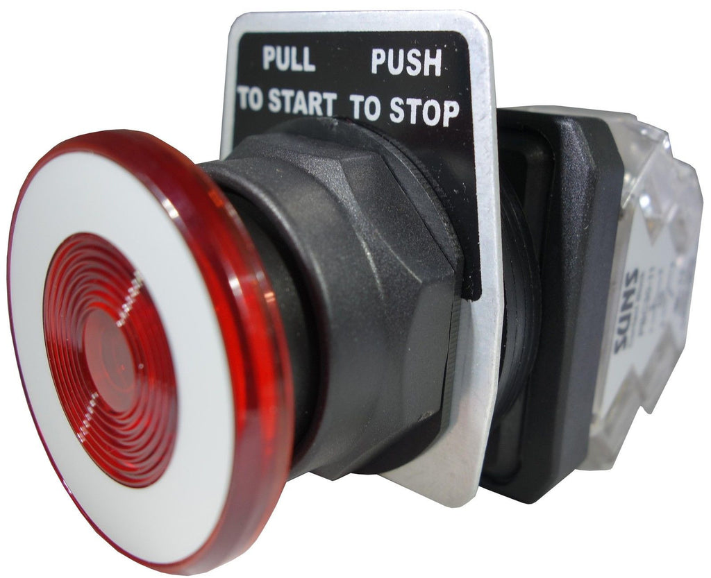 SUNS PB30-ES-R-P13 30mm Red Emergency Stop Push-Pull NO/NC 9001SKR9RH13 - Industrial Direct