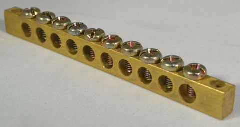 SUNS International G-9610 10 Terminal Grounding Bus Bar - Industrial Direct