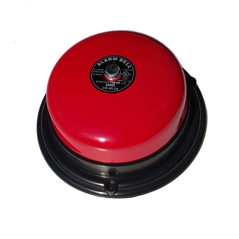 SUNS CB-4R-24 Red 24V Alarm Bell 4 Inch 24 Volt DC (4" in 24 VDC) - Industrial Direct