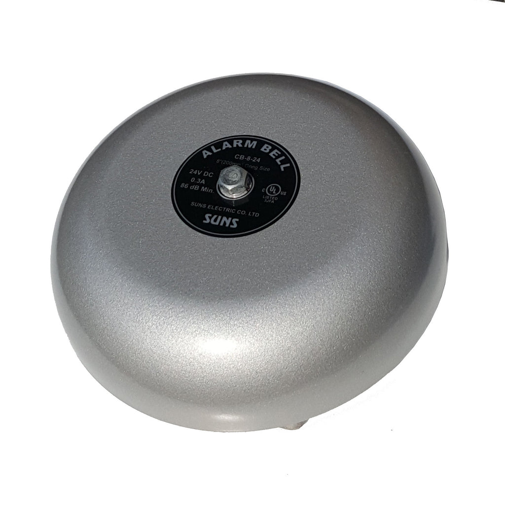 SUNS CB-8-24 Gray 24V Alarm Bell 8 Inch 24 Volt DC (8" in 24 VDC) - Industrial Direct