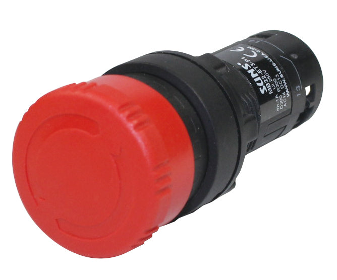 SUNS MB22-ET3-R-P1 22mm Monolithic Emergency Stop Twist Release 1NO1NC