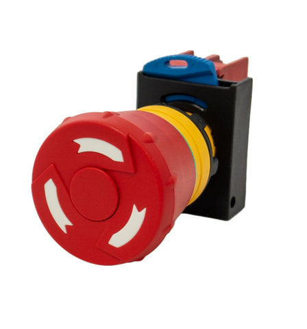 SUNS PB22-ET-R-P8-N 22mm Emergency Stop IP67 Twist Release Red 2NC