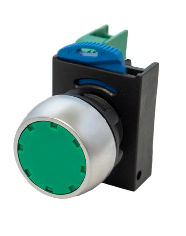 SUNS PB22-FP-G-P5-N 22mm Pushbutton IP67 Flush Operator Green 1NO