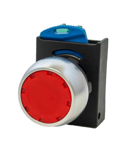 SUNS PB22-FP-R-P5-N 22mm Pushbutton IP67 Flush Operator Red 1NO